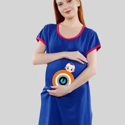 SillyBoom Graphic Printed Maternity T-Shirt Dress-image-24