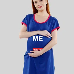 SillyBoom Typography Printed Maternity T-Shirt Dress-image-95