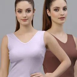 Friskers Pack of 2 Sleeveless Cotton Tops-picture-16