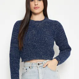CREATIVE LINE Cable Knit Woollen Cropped Pullover-picture-29