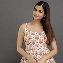 SHOOLIN Shoulder Straps Sleeveless Printed Cotton Top-picture-11