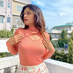 Tokyo Talkies Bright Orange Solid Top-picture-41