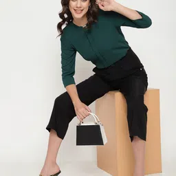 Beatnik Women Round Neck Crepe Top-image-28