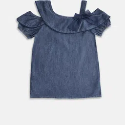 Pantaloons Junior Girls Blue Pure Cotton Top image 1