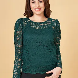 People Self Design Puff Sleeves Top-picture-22