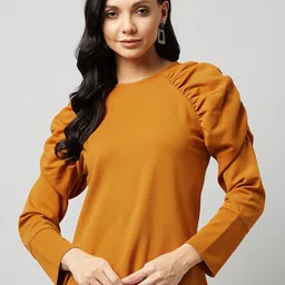 Marie Claire Mustard Yellow Solid Top image 1