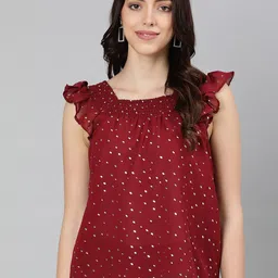 Oxolloxo Foil Print Top-picture-6