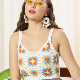 BAESD Floral Embroidered Shoulder Straps Bralette Crop Top-picture-32