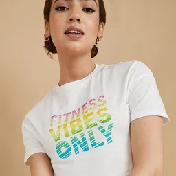 Styli Women White Typography Printed Crop T-shirt-image-94