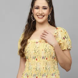 Mafadeny Floral Print Crop Top-image-36