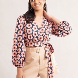 20Dresses Blue & Peach Floral Printed Cropped Wrap Top-picture-23