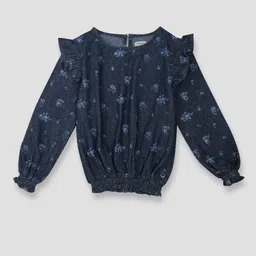 Gini and Jony Girls Floral Printed Ruffle Detail Top image 1