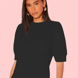Dream Beauty Fashion Puff Sleeves Round Neck Top-picture-28