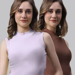 FBAR Pack Of 2 High Neck Cotton Crop Top-picture-25