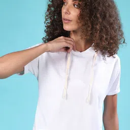 Campus Sutra White Solid Regular Crop Top-image-7