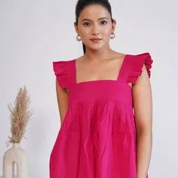 Salvia Sky Solid Square Neck Top-picture-19