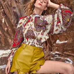 Stylecast X Slyck Ethnic Motifs Printed Regular Top-image-26