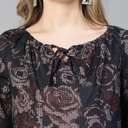 Oxolloxo Print Tie-Up Neck Crepe Maternity Top image 2