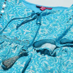 Biba Printed Round Neck Flared Sleeve Top image 5