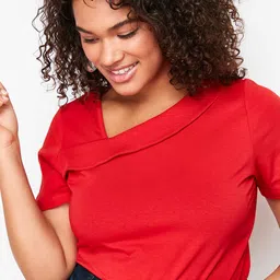 Trendyol Asymmetric Neck Short Sleeves Casual Top image 2