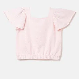 United Colors of Benetton Checked Flutter Sleeve Top image 2