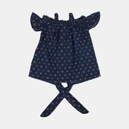 V-Mart Girls Polka Dot Printed Shoulder Straps Tie Ups Cotton A-Line Top image 2