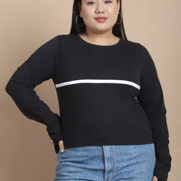 Rigo Plus Size Round Neck Thumb Hole Top image 2