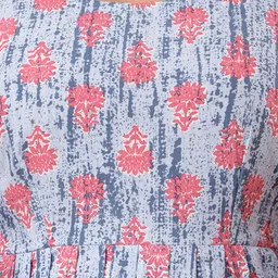 FERANOID Ethnic Motifs Printed Gathered or Pleated Pure Cotton Peplum Top image 2