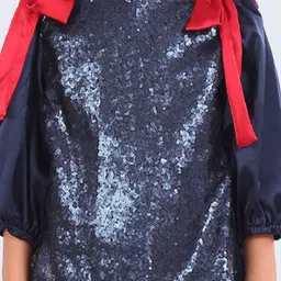 One Friday Girls Sequin Embellished Round Neck With Bow Top image 3