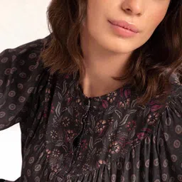 B.Copenhagen Brown Floral Print Top image 2