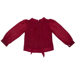 Peppermint Girls Striped Cuffed Sleeves Shirt Style Top image 3