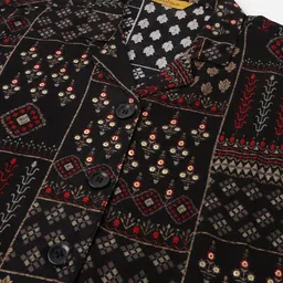 FashionsEye Ethnic Motifs Printed Puff Sleeves Shirt Style Top image 2