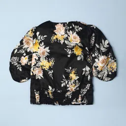 V-Mart Girls Floral Print Satin Top image 3