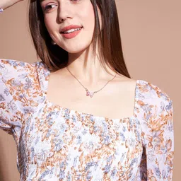 Deewa Floral Print Georgette Regular Top image 2