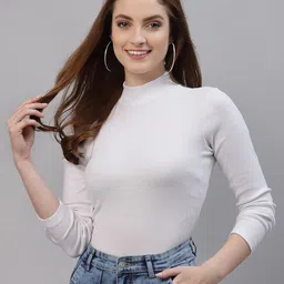 Friskers Pack Of 2 White Solid Fitted Tops image 3