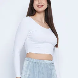 Mayra Round Neck Long Sleeves Crop Tshirt image 3