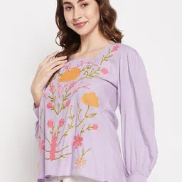 Ruhaans Floral Print Puff Sleeve Top image 3