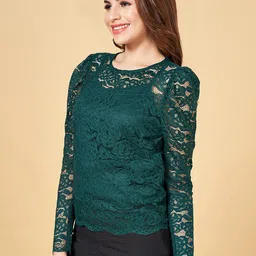 People Self Design Puff Sleeves Top image 3