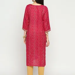 Mom For Sure by Ketki Dalal Bandhini Printed Thread Work Pure Cotton Maternity Kurta image 3