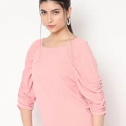 BAESD Puff Sleeve Sheen Sheer Top image 4