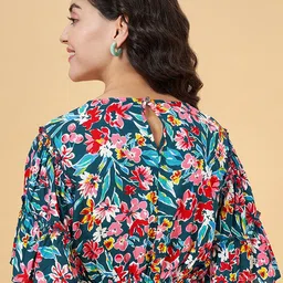 YU by Pantaloons Floral Printed Flared Sleeve Crop Top image 2