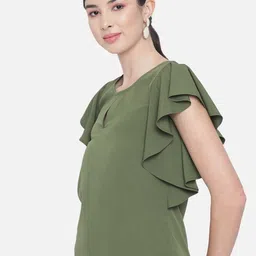 ALL WAYS YOU Keyhole Neck Flutter Sleeve Top image 5