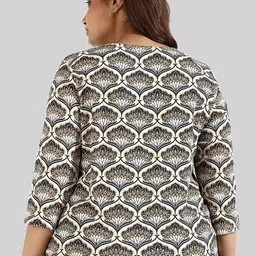 Instafab Plus Women Plus Size Floral Print Keyhole Neck Top image 4