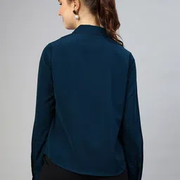 FITHUB Cuffed Sleeves Opaque Shirt Style Top image 5