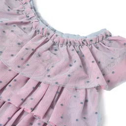 MiArcus Infant Girls Self Design Layered Round Neck Regular Top image 2