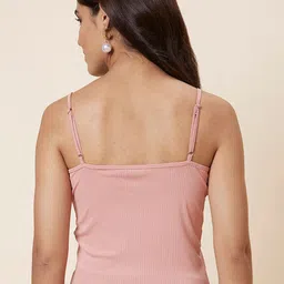 Globus Nude-Color Shoulder Straps Ribbed Fitted Top image 4