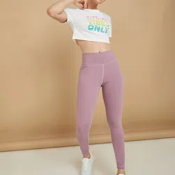 Styli Women White Typography Printed Crop T-shirt image 2