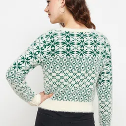 CREATIVE LINE Self Designed Round Neck Woollen Pullover image 5