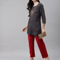 JC4U Ethnic Motifs Embellished A-Line Top image 5