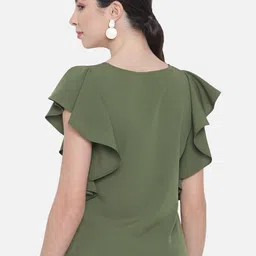 ALL WAYS YOU Keyhole Neck Flutter Sleeve Top image 3